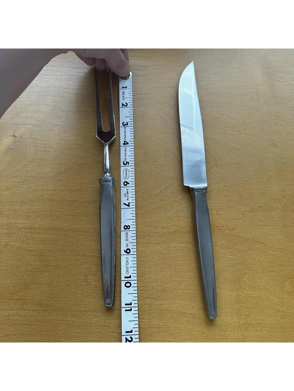 2 VTG Eickhorn Roneusil SIBYLLE Stainless German Flatware Carving Knife Set MCM
